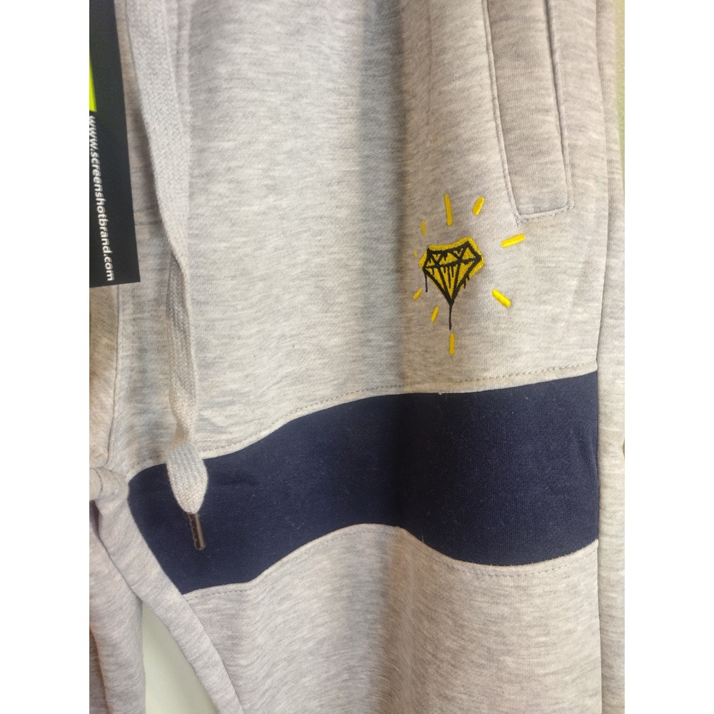 Screenshot Brand Mens Gray Jogger Sweatpants Colorblock Diamond Streetwear NWT - Picture 2 of 12